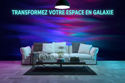 Projecteur Aurora Galaxie - Lampe Étoilée Aurore Boréale avec Lune et Bluetooth - AstralLuminance
