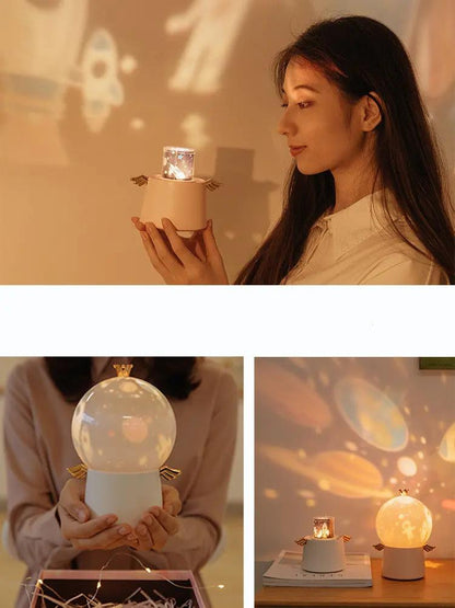 Lampe de Projection Ange Gardien : Veilleuse Protectrice et Ambiance Céleste - AstralLuminance