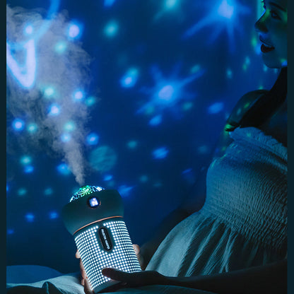 Humidificateur d’Air 3-en-1 : Brume Relaxante, Veilleuse Apaisante & Projection d’Étoiles Magique AstralLuminance