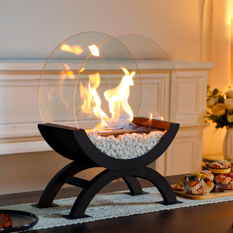Foyer Décoratif à l'Éthanol — Flammes Authentiques, Design Prestige