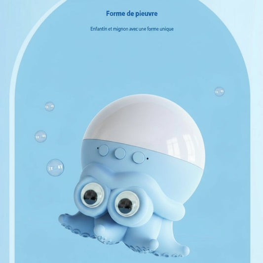 Lampe de Chevet Poulpe Mignon : Projection d’Ondulations d’Eau & Lumière d’Ambiance Relaxante - AstralLuminance