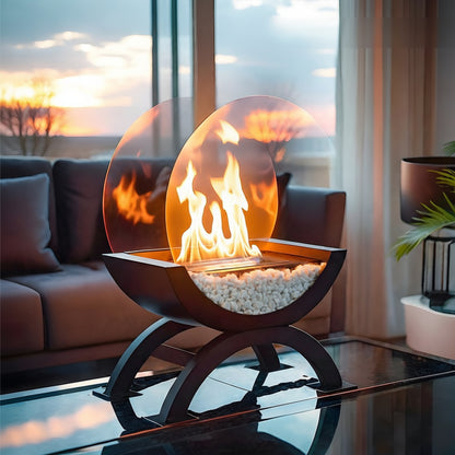 Foyer Décoratif à l'Éthanol — Flammes Authentiques, Design Prestige