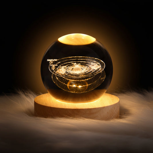 Boule de Cristal Lumineuse : Lumière d’Ambiance Unique avec Projection Éclatante AstralLuminance