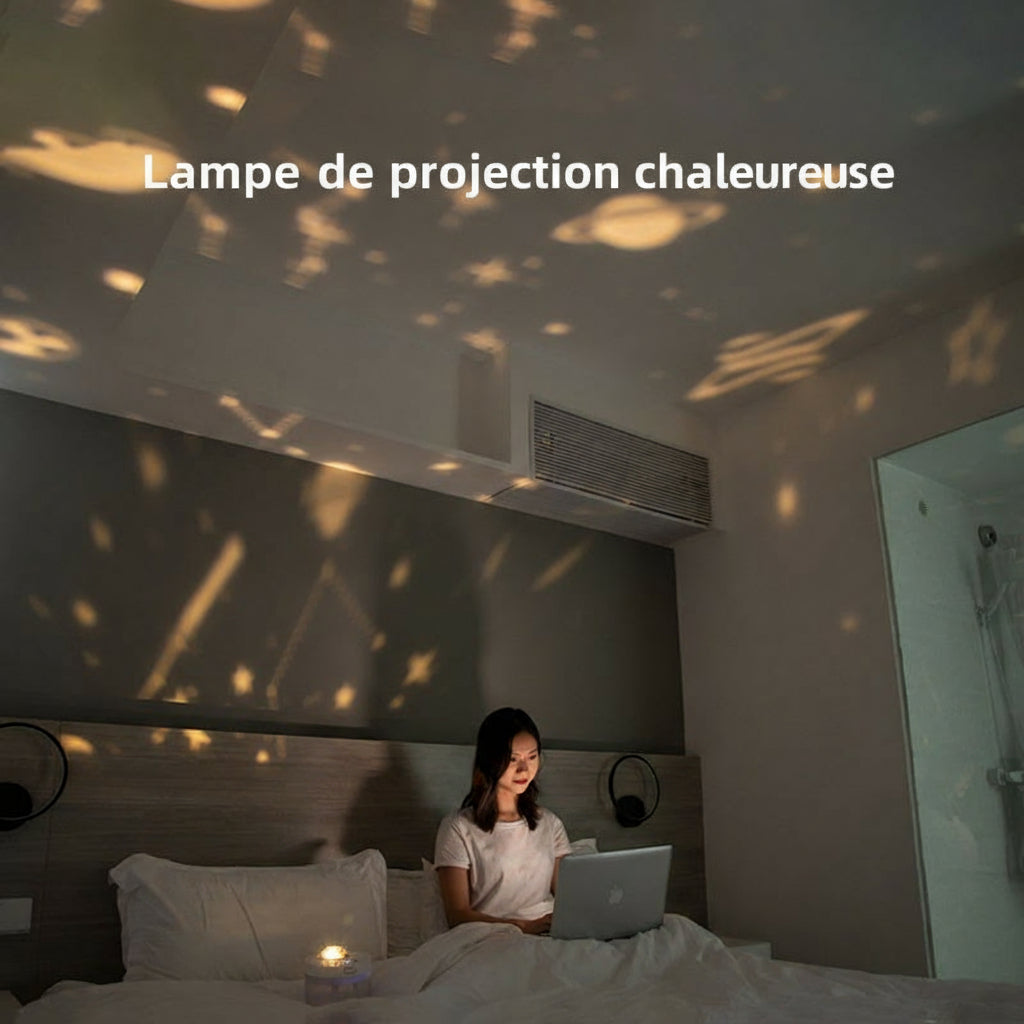 Veilleuse Rotative 3-en-1 : Humidificateur, Projection Ciel Étoilé & Portable Rechargeable pour une Chambre Magique - AstralLuminance