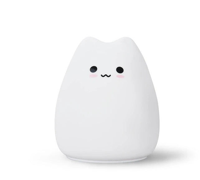 Veilleuse LED Chat Silicone Tactile - 7 Couleurs Rechargeable