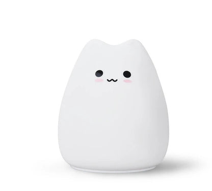 Veilleuse LED Chat Silicone Tactile - 7 Couleurs Rechargeable