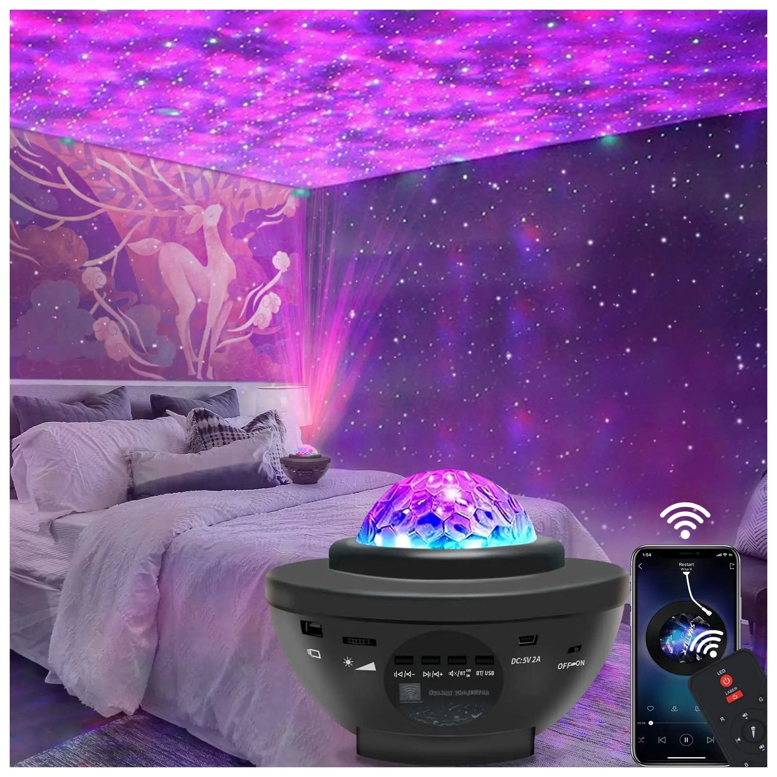 Projecteur Galaxie Étoilé LED - Veilleuse Ciel Nocturne 360° - AstralLuminance