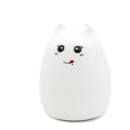Veilleuse LED Chat Silicone Tactile - 7 Couleurs Rechargeable
