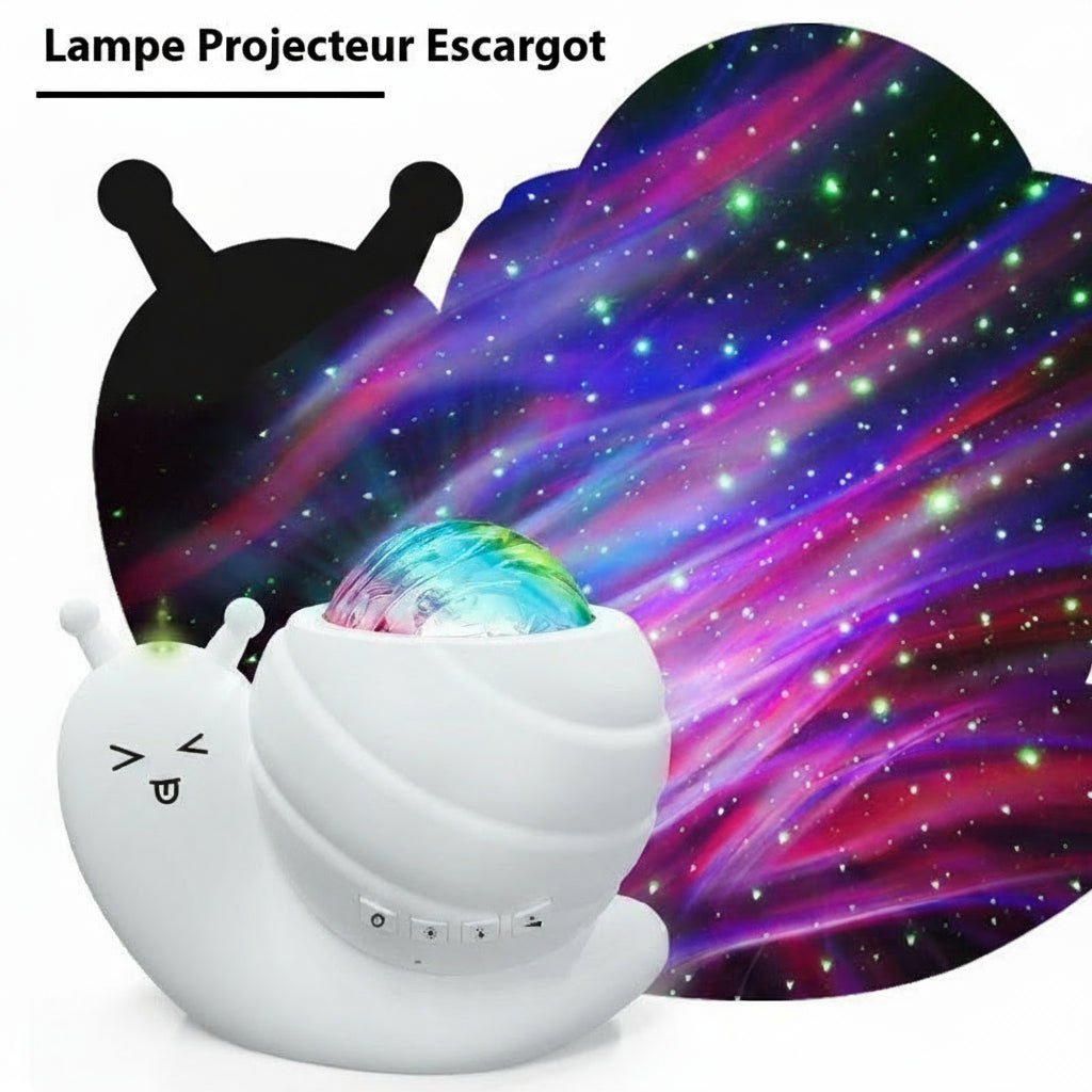 Lampe Escargot Magique : Projection de Ciel Étoilé pour une Ambiance Douce et Enchantée AstralLuminance