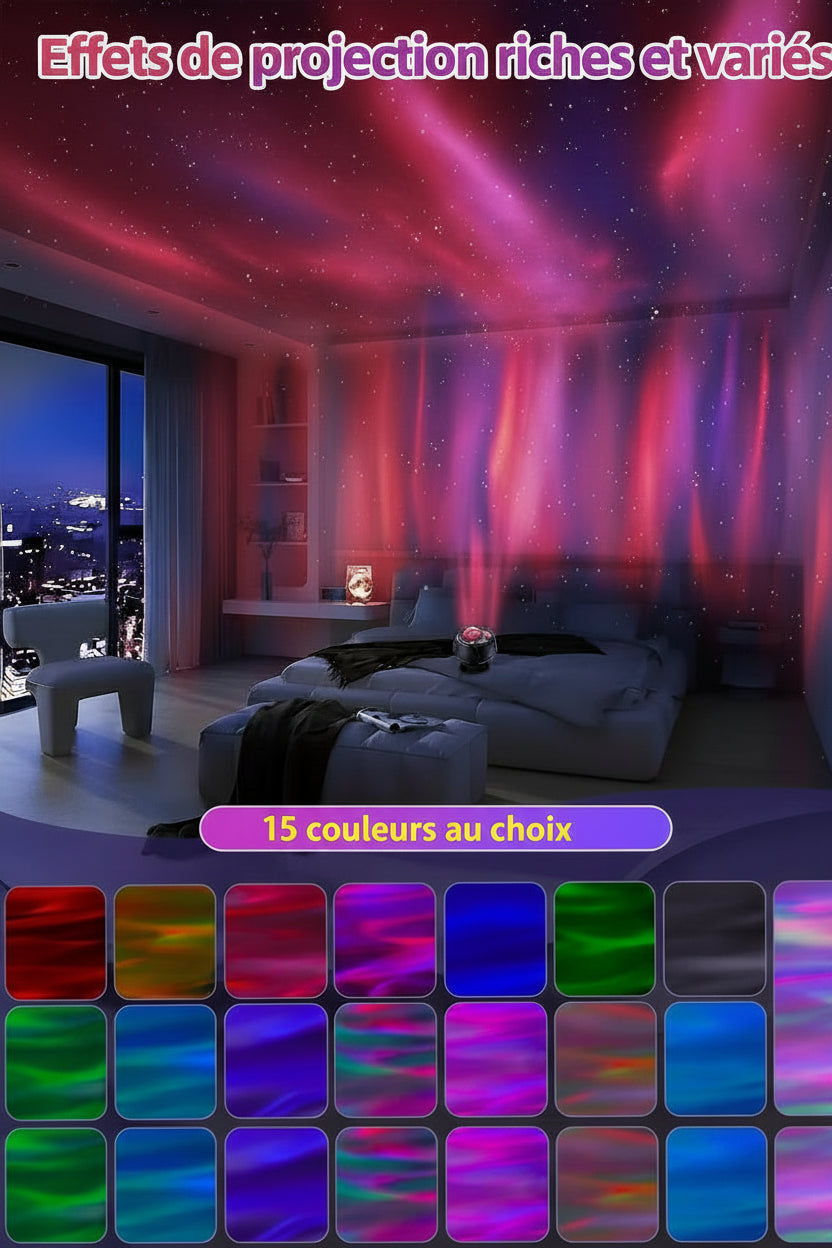 Projecteur LED Ciel Étoilé & Aurores Boréales - Ambiance Spa