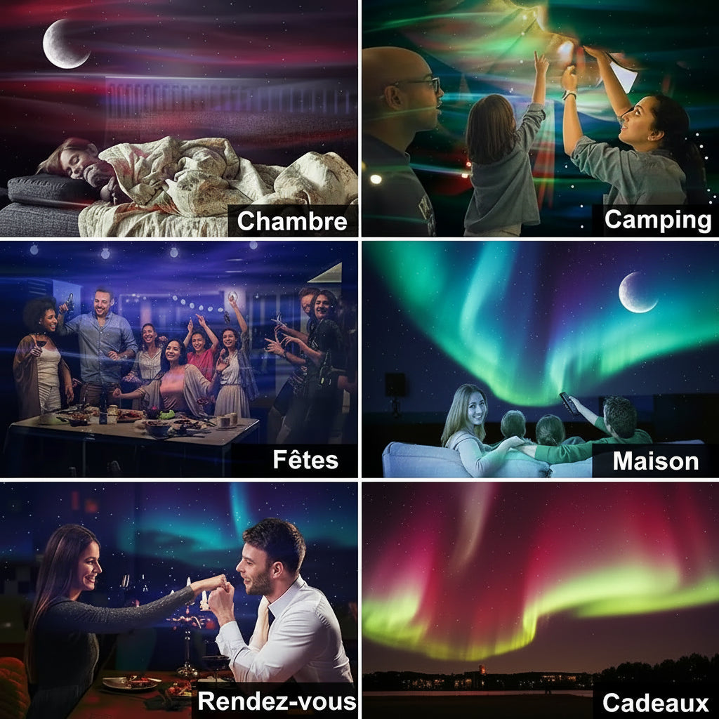 NEW Aurora Projectors Galaxy Star Projector Northern Light Starry Sky Moon Lamp For Bedroom Decor Bluetooth Music Nightlights - AstralLuminance