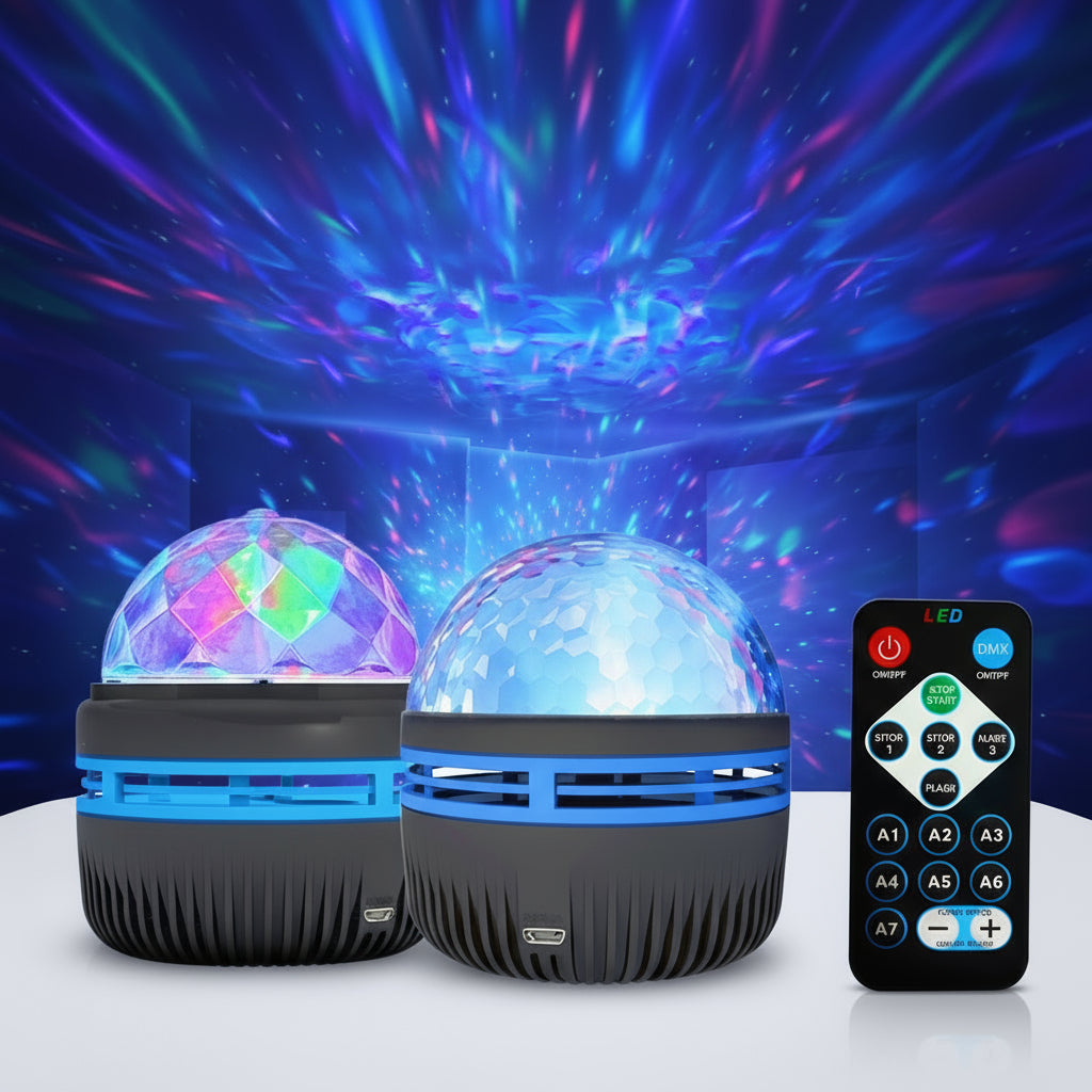 Projecteur Ciel Étoilé, Lampe Rotative pour Décoration et Relaxation : LED 2-en-1 - AstralLuminance