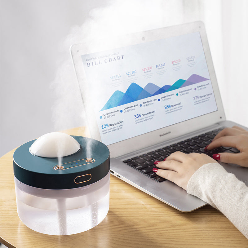 Veilleuse Rotative 3-en-1 : Humidificateur, Projection Ciel Étoilé & Portable Rechargeable pour une Chambre Magique - AstralLuminance