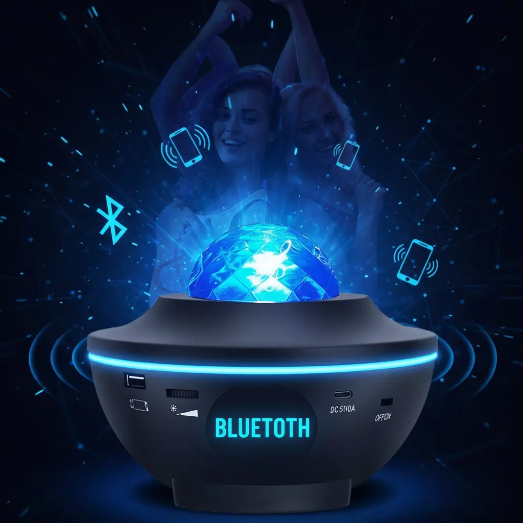 Lampe Anti-Stress 2-en-1 : Projection de Ciel Étoilé avec Ondulations Relaxantes de l’Eau - AstralLuminance