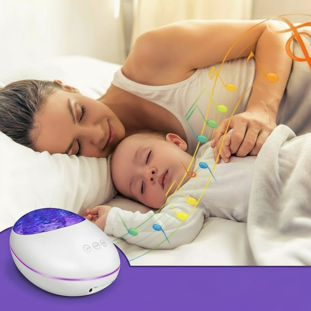 Projecteur Océan Relaxant 3-en-1 : Vagues Lumineuses, Veilleuse & Musique Bluetooth - AstralLuminance