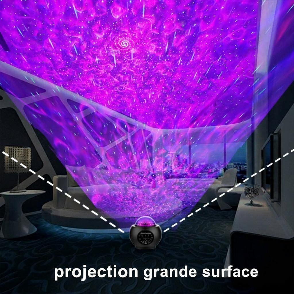 Projecteur Ciel Étoilé 3-en-1 : Veilleuse LED, Ambiance Magique & Haut-Parleur Bluetooth Sans Fil - AstralLuminance