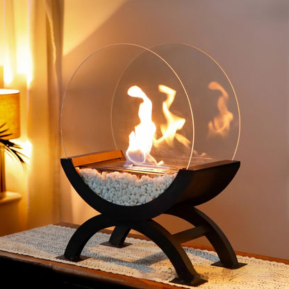 Foyer Décoratif à l'Éthanol — Flammes Authentiques, Design Prestige