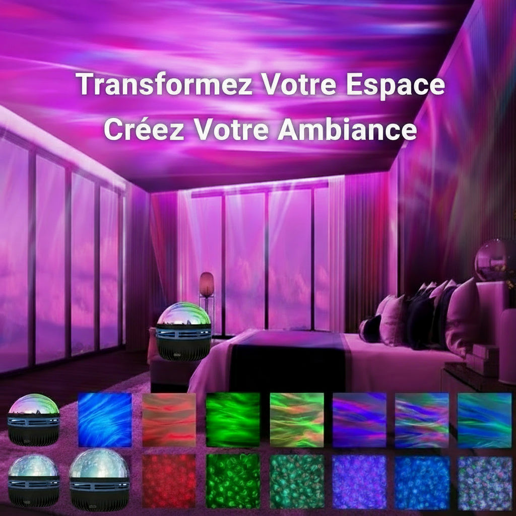 Projecteur Ciel Étoilé, Lampe Rotative pour Décoration et Relaxation : LED 2-en-1 - AstralLuminance