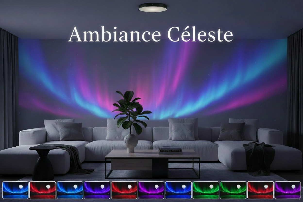 Projecteur Aurora - 31 combinaisons visuelles lumineuses