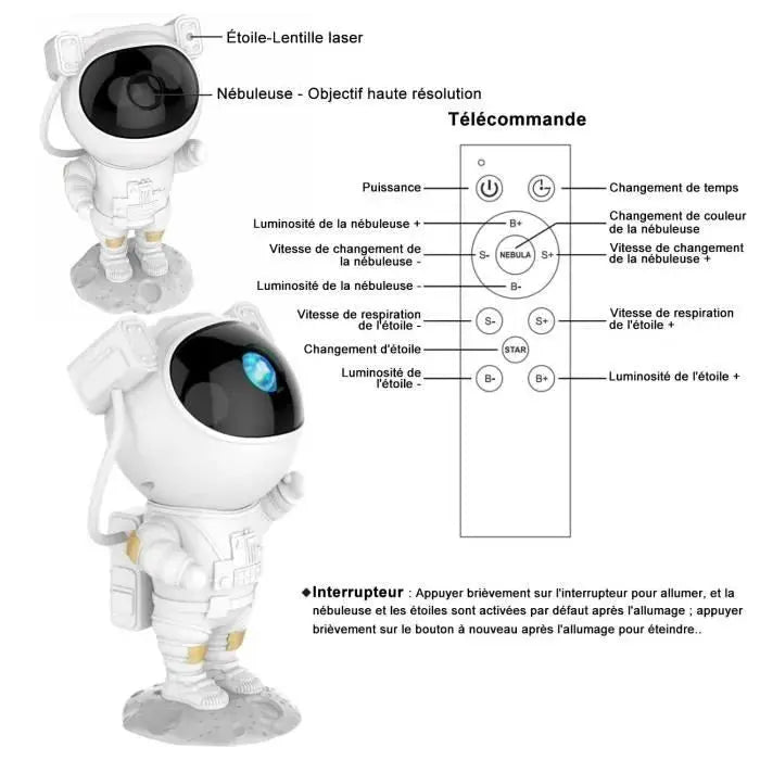 AUDBURN Projecteur de Galaxie D'astronaute Starry AstralLuminance