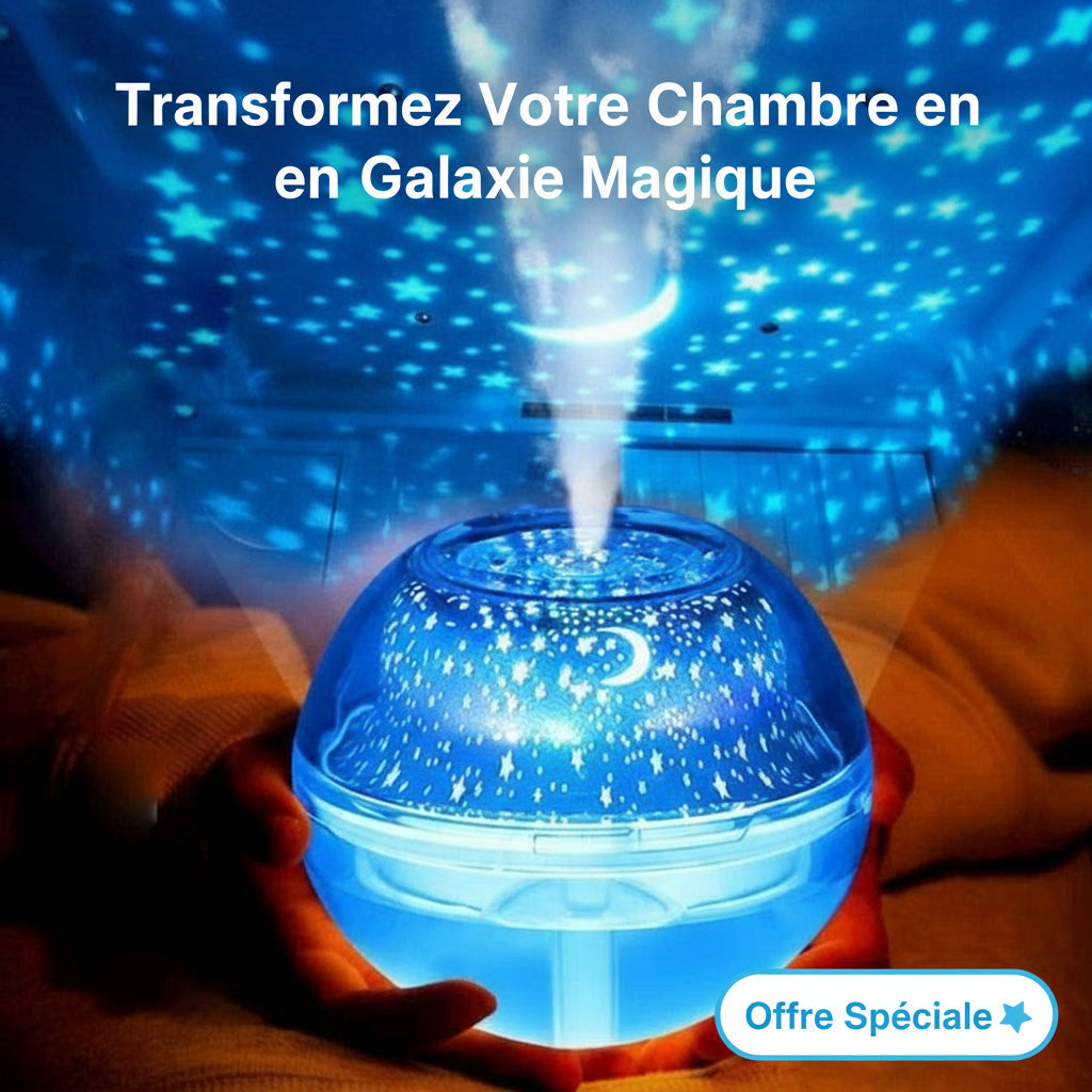 Lampe de Nuit Cristal USB 2-en-1 : Projection Magique & Humidificateur d’Air Apaisant - AstralLuminance