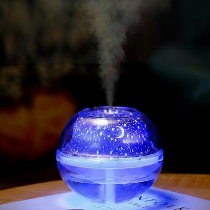 Lampe de Nuit Cristal USB 2-en-1 : Projection Magique & Humidificateur d’Air Apaisant - AstralLuminance